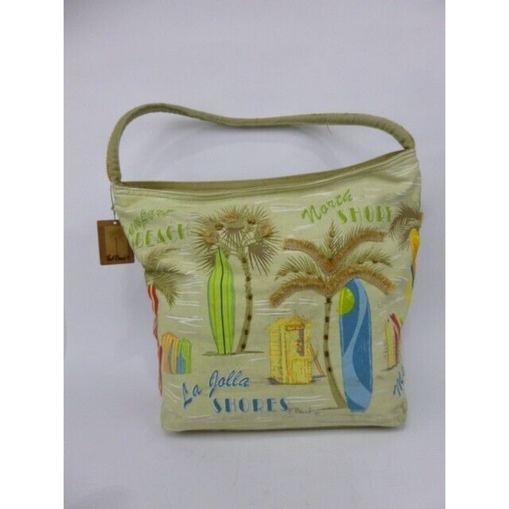 Paul Brent Canvas Beach Bag Tote La Jolla Shores Sun N Sand Collection Zip Close